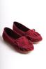 Women's Fashion Flat Heeled Ballerinas Ps Brown Suede Tasseled Daily Ballet Shoes