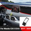 Car Center Double Flash Warning Light Lamp Cover Trim For Mazda CX-5 CX5 CX-8 CX8 2017-2024 Carbon Fiber Interior Accessories