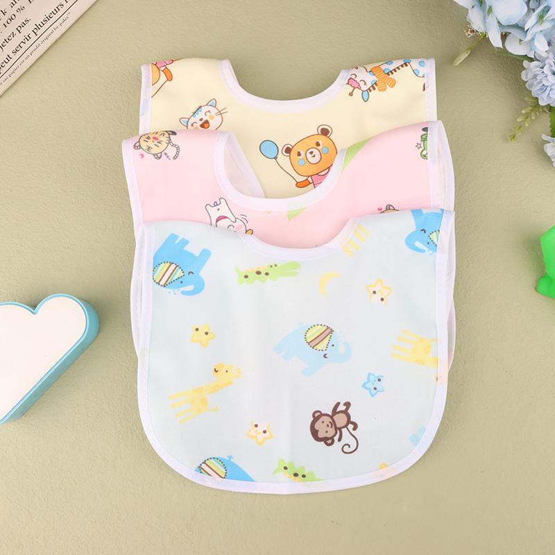 2/5Pcs Baby Cartoon Snap Waterproof Bib Super Soft Baby Bib Newborn Crystal Velvet Saliva Towel