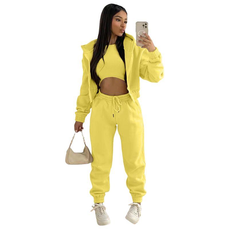 Fashion Three Pieces Set New Western Style Hoodie Vest Pants Casual Three-Piece Set