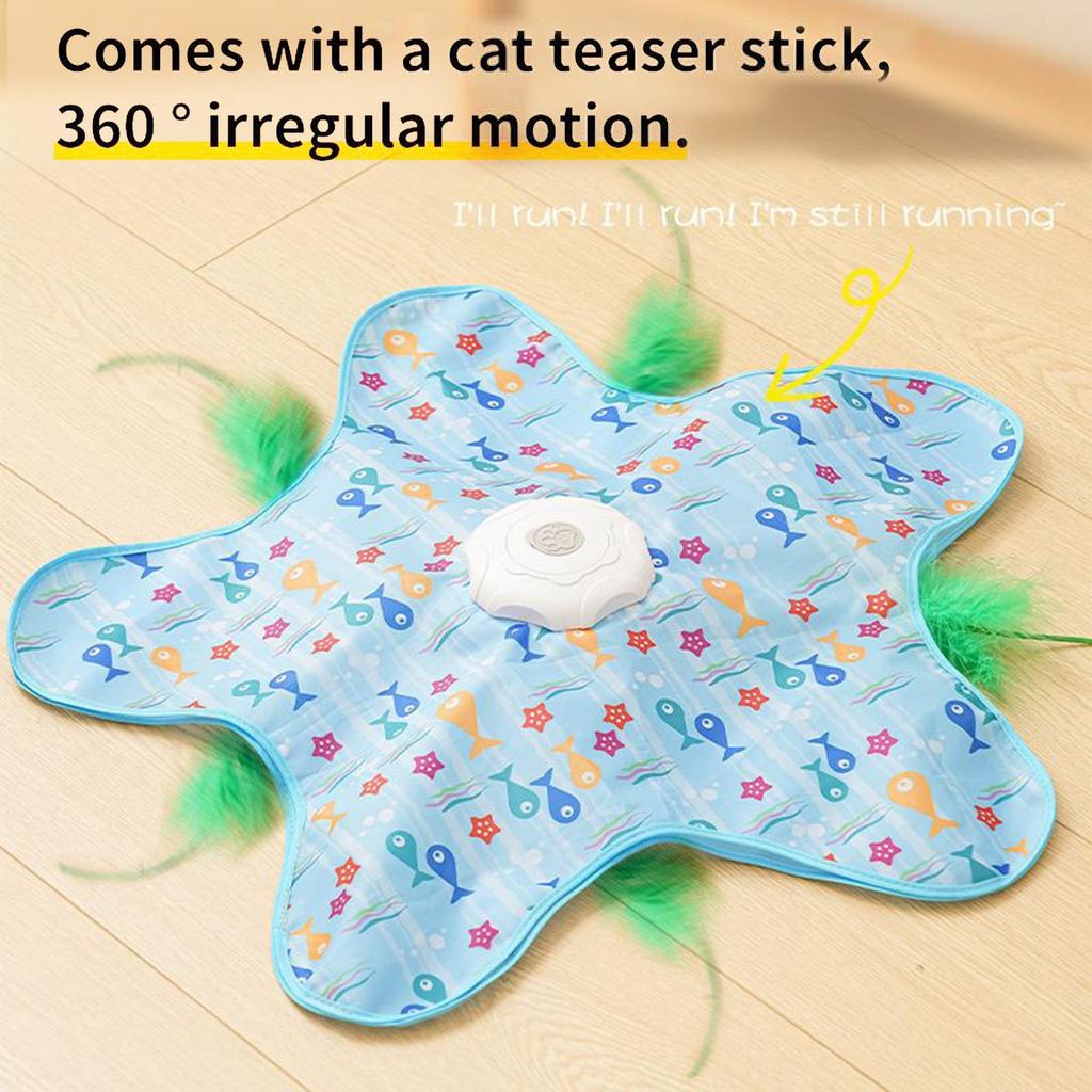 Indoor Interactive Cat Toys, Electric Cat Entertainment Toys, Automatic Cat Toy Spinner, Star-shaped Moving Toy, Pet Cat Supply