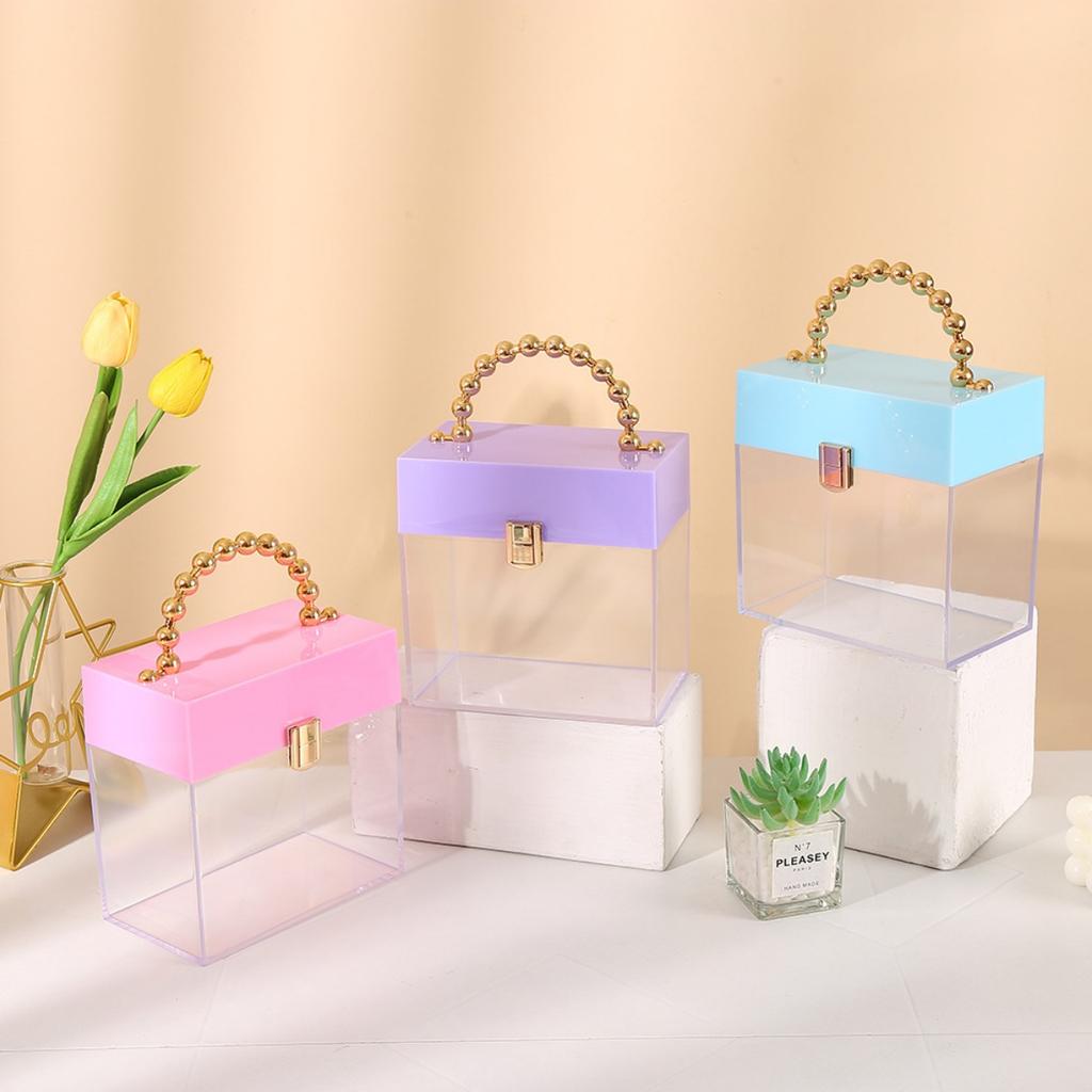 Clear Acrylic Plastic Jewelry Box Storage Box Cube Containers with Lids for Candy Pill and Tiny Jewelry and Chocolates Acrylic Candy Boxes
