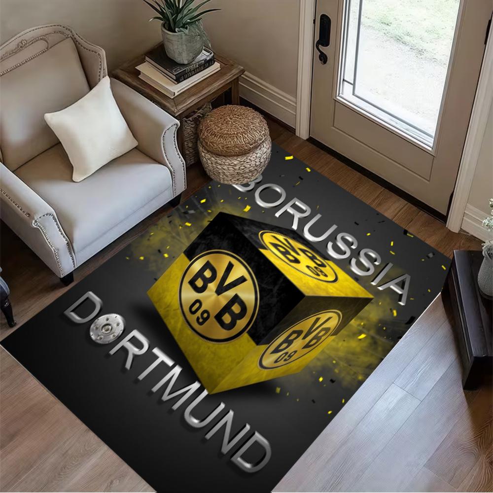 Bvb Borussia Dortmund Football Club Area Rug Design For Balcony Dining Room Playrooms Kitchen Antislip Carpet Decorate Offices