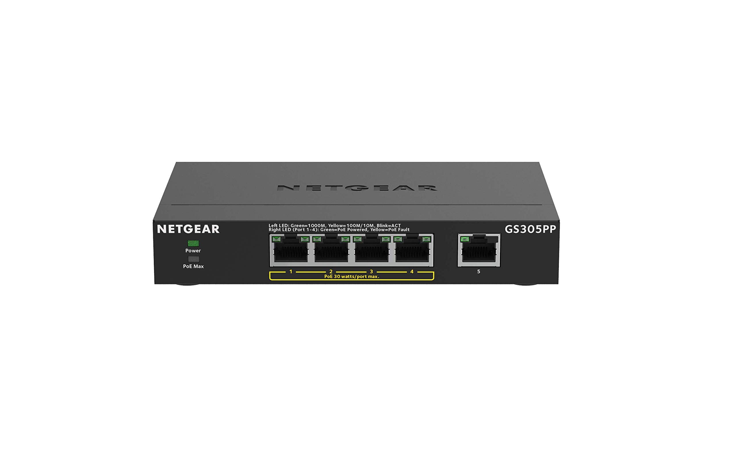 

NETGEAR Switching Hub 5 Ports 1G Metal Housing Quiet Fanless 3 Year Warranty Unmanaged Switch [Genuine Product] PoE+ (83W) Manufacturer s