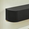 Floating TV board, length 140 cm, large storage space with cable passage, suitable for TVs from 43 to 65 inches, versatile and combinable