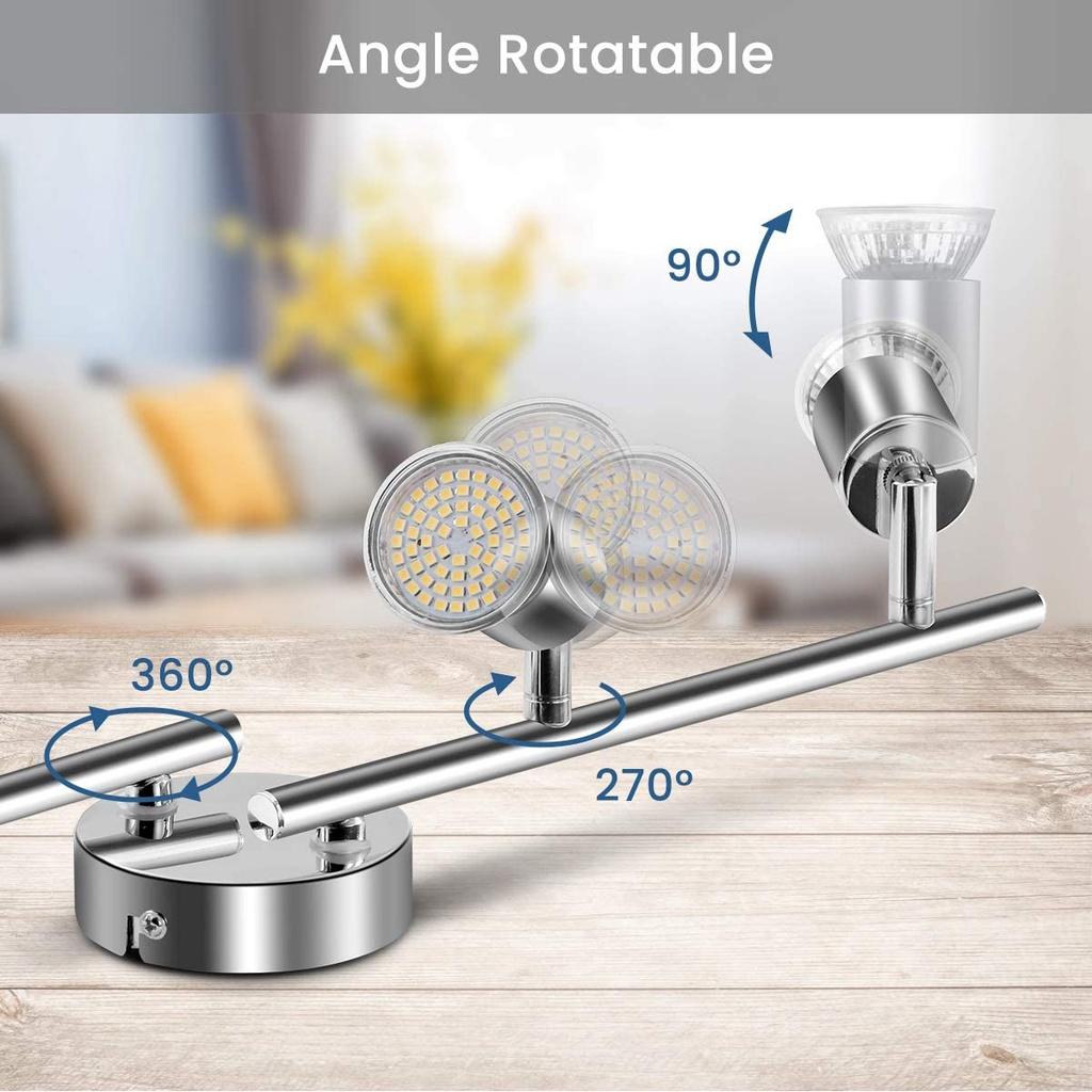 100V-220V 4 Yollu anahtarlama Zarif Modern Tavan Işık Düz Çubuk GU10 Tavan Spot LED Lamba Ayarlanabilir