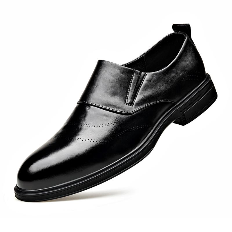 

Slip on Luxury men s shoes Gentleman retro style Work Daily Leisure Business Classic black brown shoes genuine leather New 44