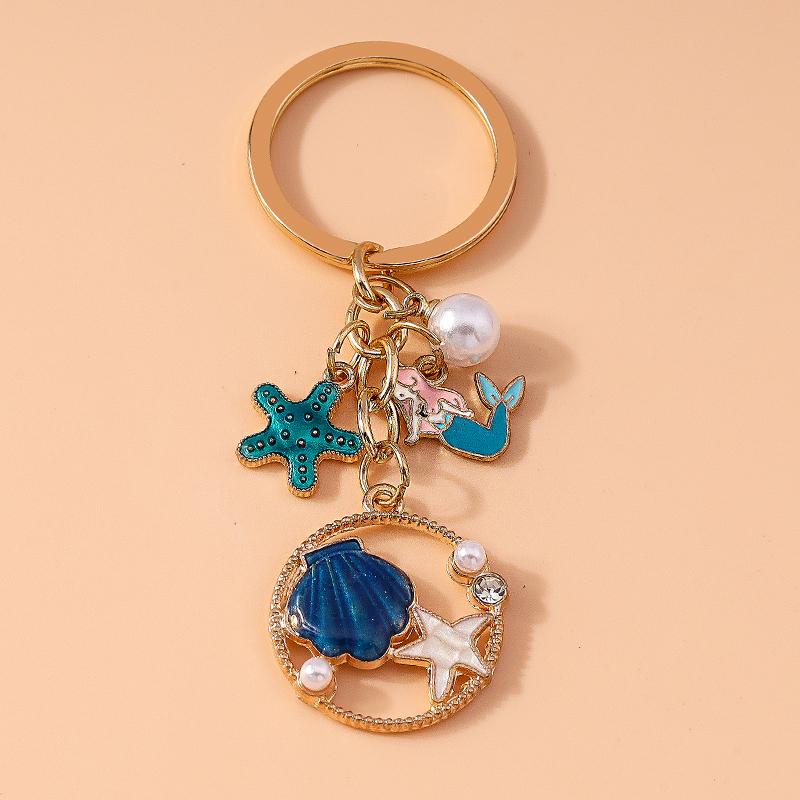 Cute Enamel Whale Keychain Marine Life Key Ring Pendant for Women Girl Handbag Decor DIY Handmade Jewelry Gift