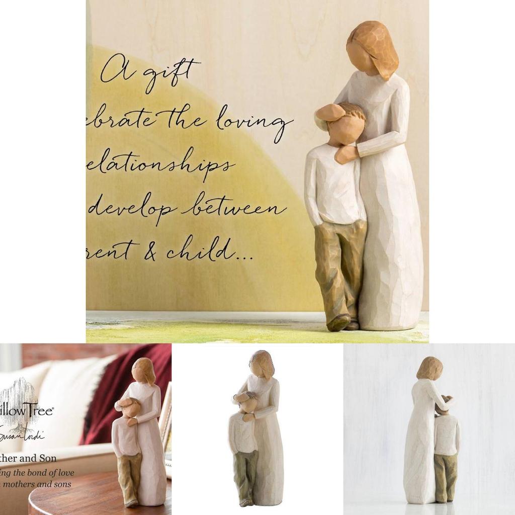 Resin Mother And Son Figurine Gift For Mothers Day And Family Celebration