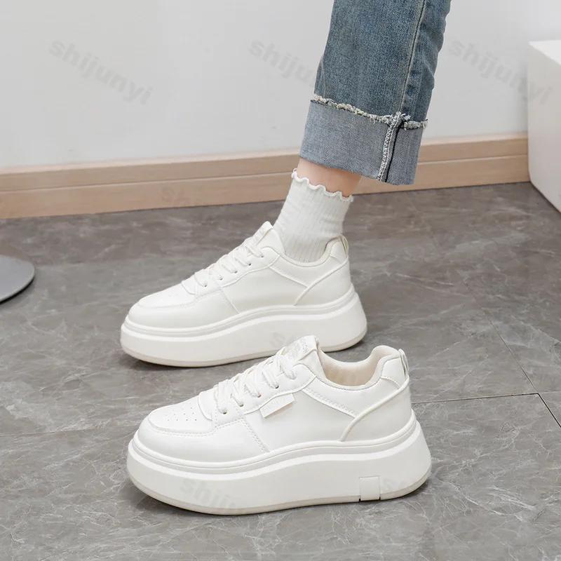 Fashion 2025 New White Chunky Sneakers Women Platform Sports Shoes Ladies Casual Tennis Female Vintage Design Footwear Zapatillas Mujer