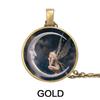 Women Tibetan Silver Art Photo Pendant Necklace Fashion Cabochon Glass Bead Chain Jewelry Trend