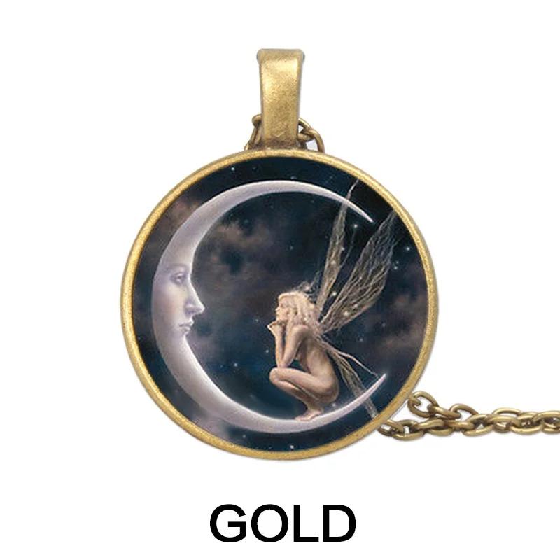 Women Tibetan Silver Art Photo Pendant Necklace Fashion Cabochon Glass Bead Chain Jewelry Trend