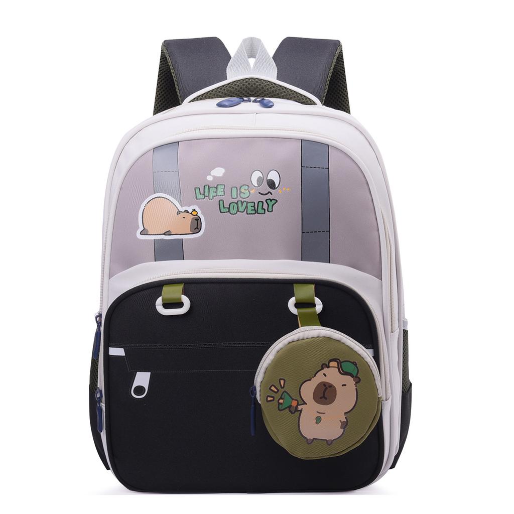 School Bag for Primary School Students New Kapibara Boys and Girls for Grades 3-6 Reduce the Burden of Spine Protection Backpack