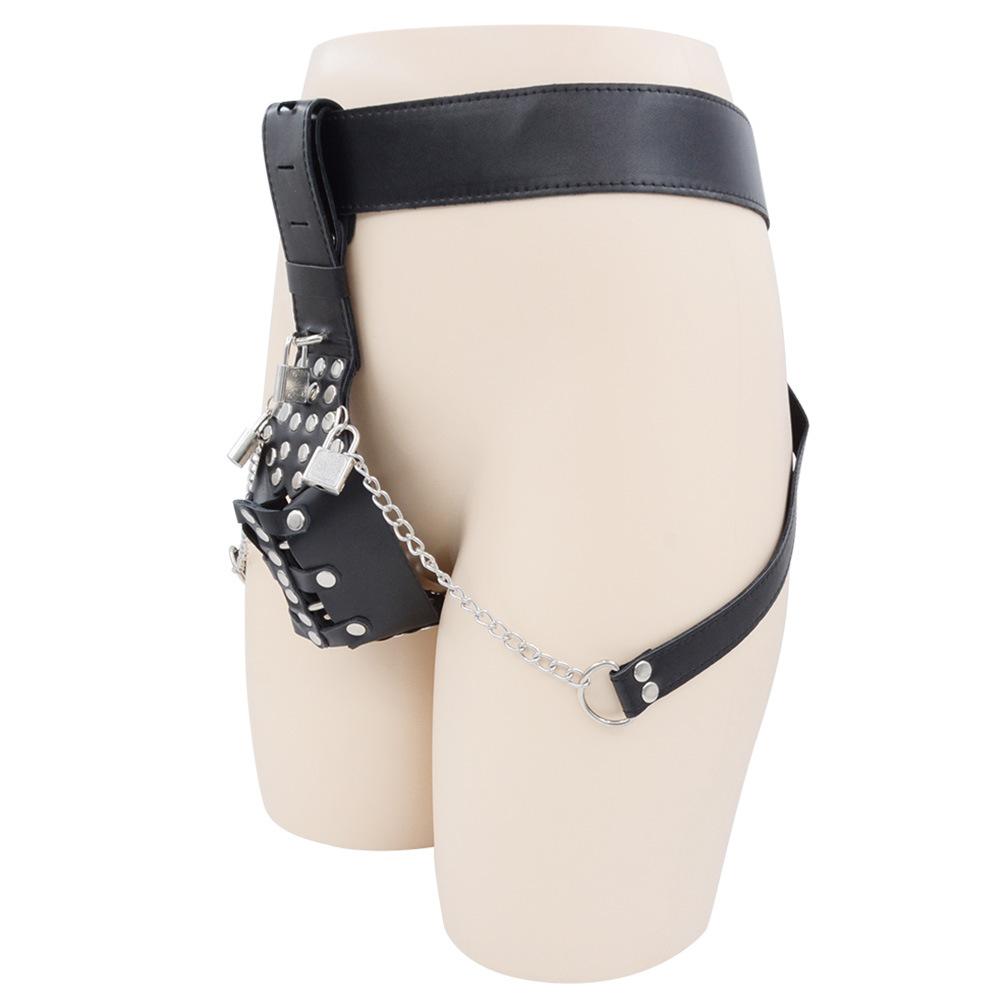 Chastity Locks for Men Wearing Underwear Male Slave Lower Body Training Gay Sex Toys BDSM PU Leather Harness