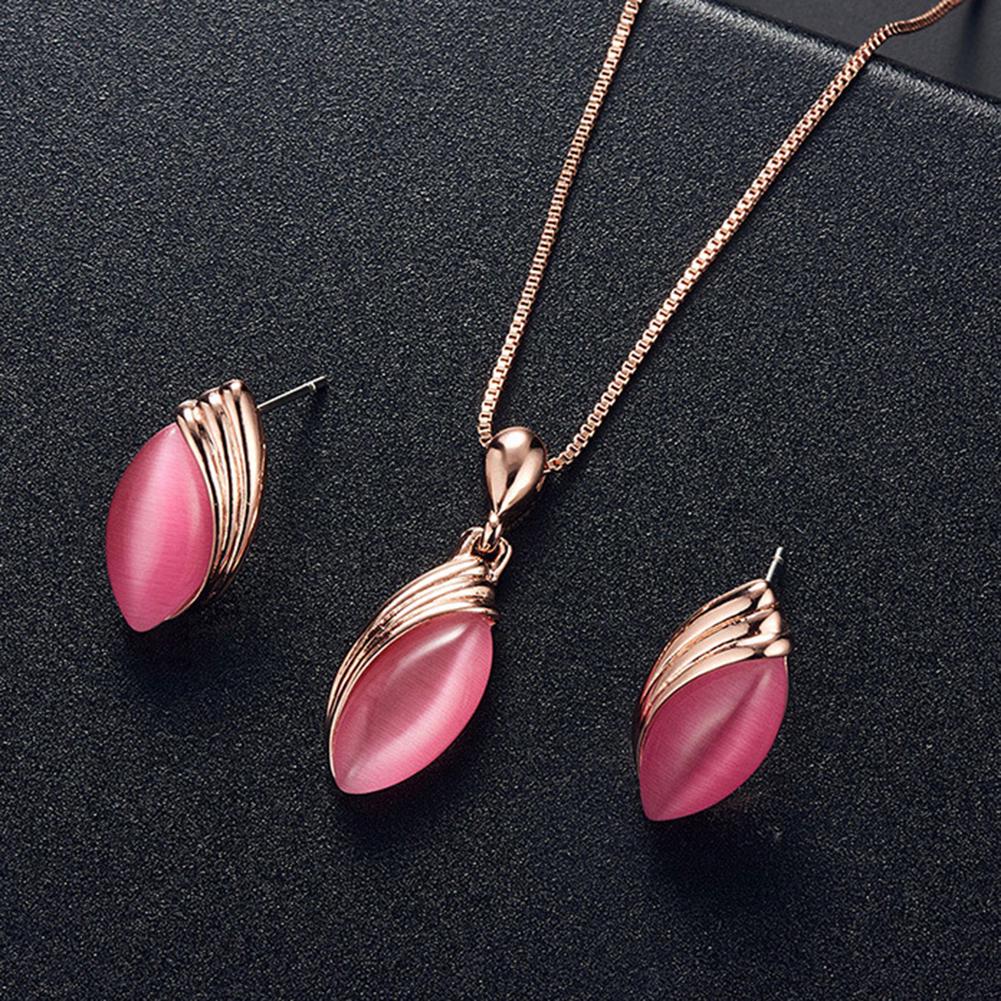 BLUELANS HALSKETTE Wunderschöne Halskette Ohrhänger Schmuck Edelstein Marquise Set Anhänger Ohrstecker Damen Geschenk