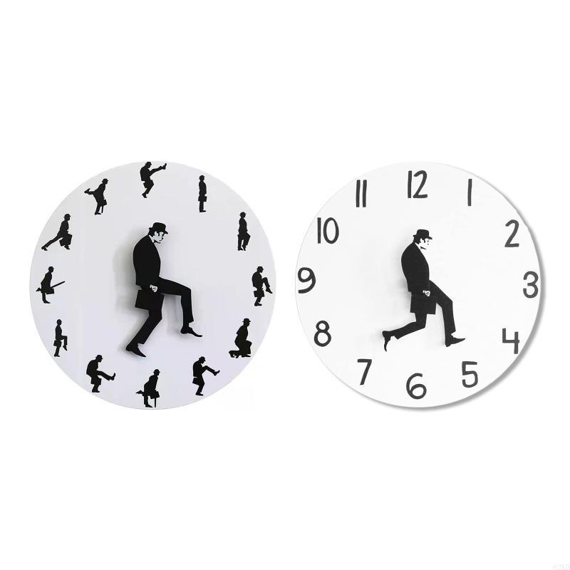 62KD Comedy Inspireds ministrys Of Silly Walk Wall Clock Comedian Home Decoration Novelty