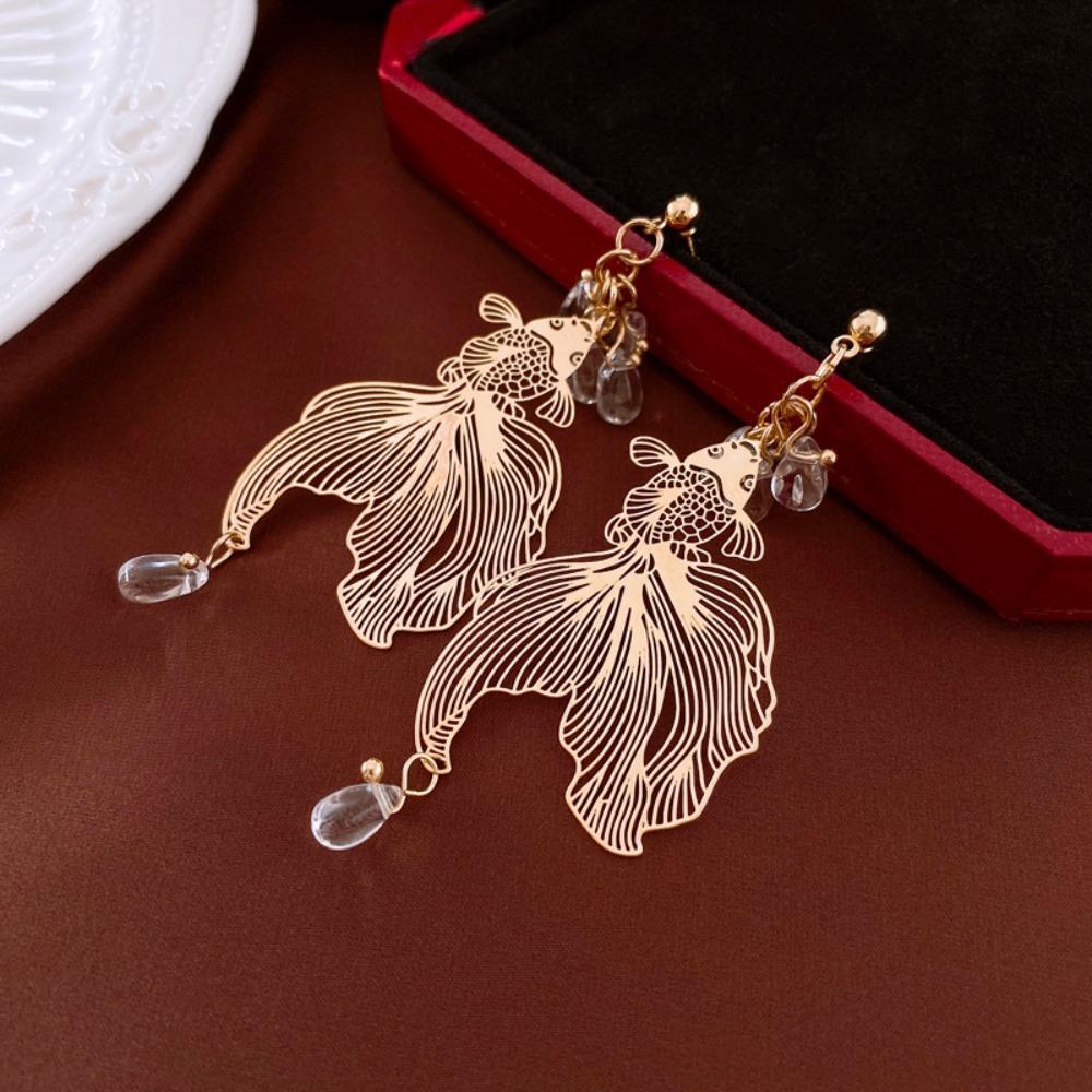 Koi Carp Pendant Goldfish Earrings Ear Jewelry Metal Dangle Earrings Goldfish Eardrop Girls
