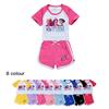4907 Kids Girls POP Rumi Zoey Mira Print T-shirt Shorts Sport Tracksuit Clothes Set