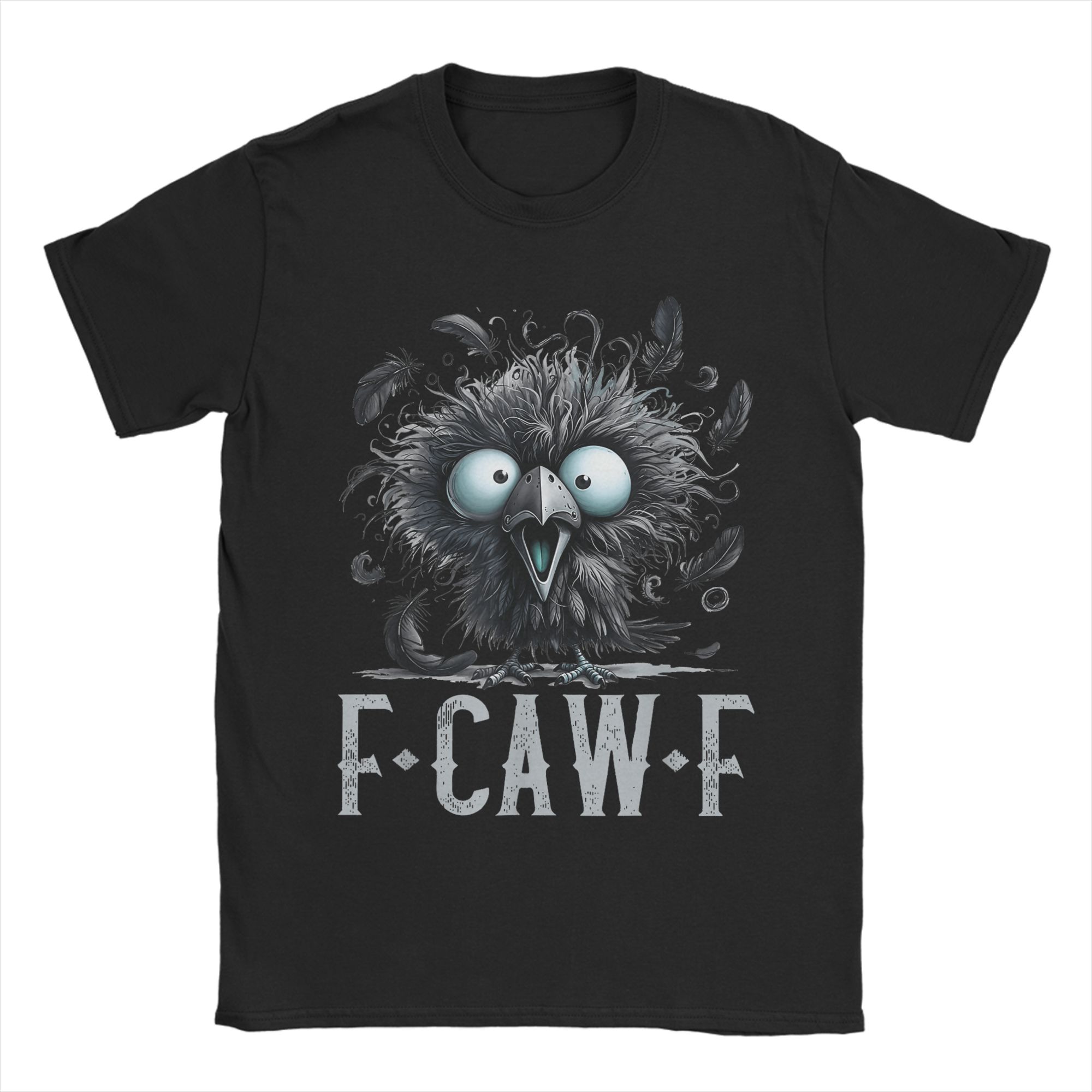 

Xmas Retro Black Crow F-Caw-F Funny Black Bird FCAWF T-Shirt Men Aesthetic Cotton T Shirts Beach Crewneck Tees Oversize Tops 4XL