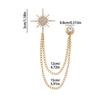 Metal Star Rhinestone Brooches Tassel Chain Crystal Lapel Pins Suit Coat Pin  Jewelry Accessories