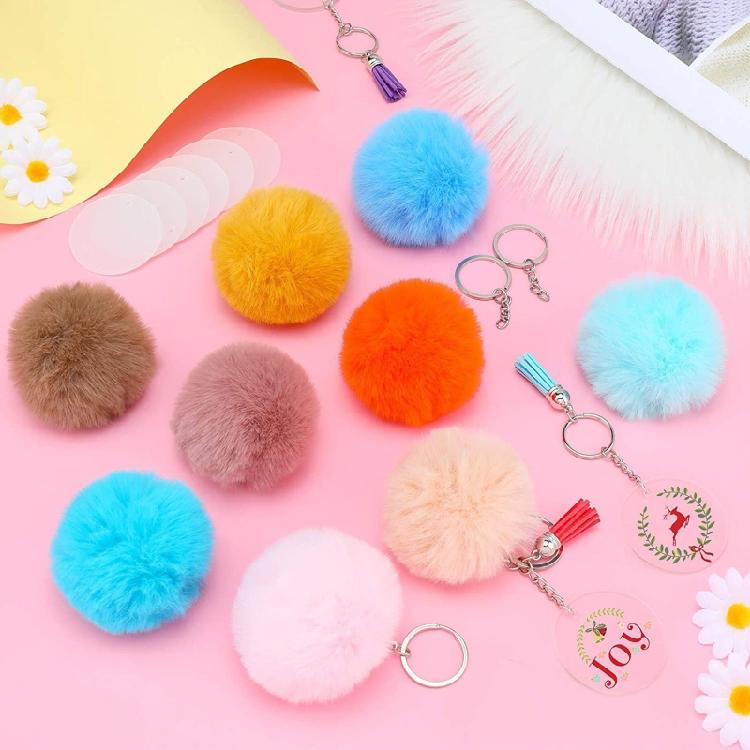 Fashion Women Pendant Keyring Pompom for Key Chain Bag Handbag Purse Charms Gift