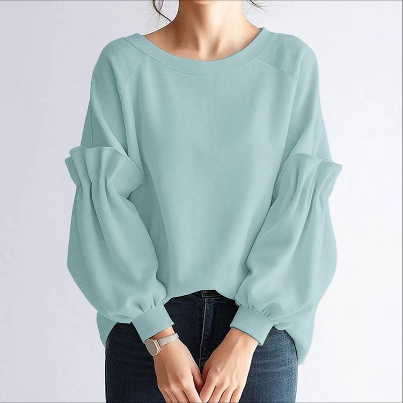 ZANZEA Women Casual Round Neck Loose Long Sleeve Spring T-Shirts