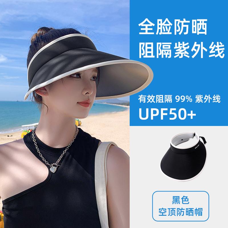 Solhatt dam UV-skydd sommar utökad brätte ansiktsskydd öppen topp utomhusresor mode mångsidig solhatt