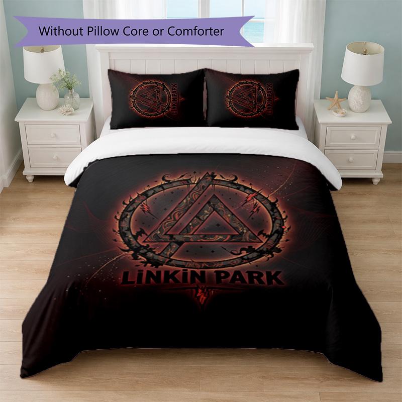 Linkin Park Print 3Pcs Bedding Set Duvet Cover With Two Pillowcases Soft Bed Linen For Household Bedroom