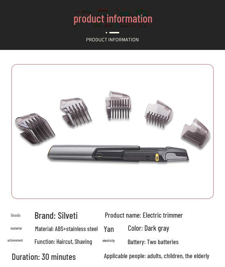 Aparat de tuns electric multifuncțional și aparat de ras telescopic pentru bărbați - Instrument de îngrijire 5 în 1 În stoc