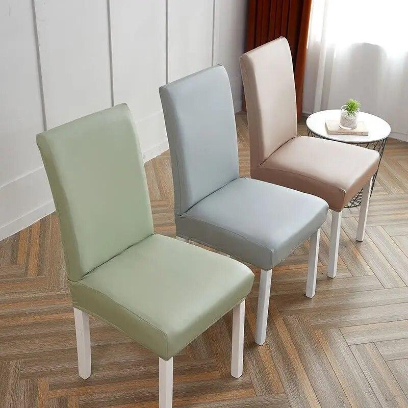 Waterproof Chair Cover PU Elastic Universal Leather Seat Cover Living Room Hotel Dining Table Anti-fouling Duty Free Chair Cover