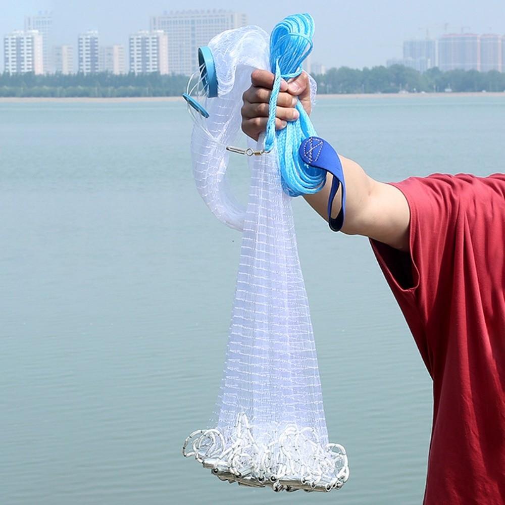 No Circle Fishing Net Hand Cast Cast Fish Net Firm American Style Fishnet  Fishing Tackle