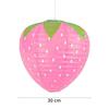 3PCS Pink Red Color 3D Strawberry Lantern Strawberry Shape 3D Design Paper Lantern Handheld Type Hanging Pendant Folding Lantern