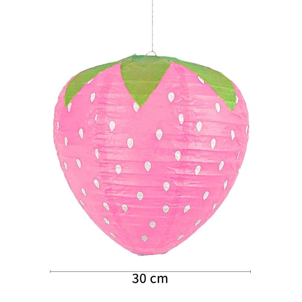 3PCS 3D Design 3D Strawberry Lantern Pink Red Color Children's Lantern Paper Lantern  Girls Party