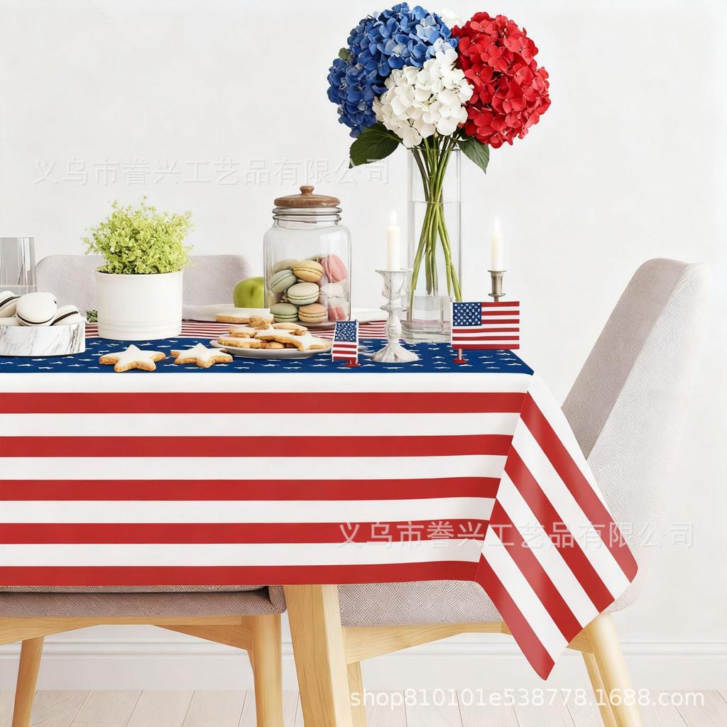 American Holiday Party Tablecloth France Mexico National Holiday Disposable Pe Tablecloth Decoration Waterproof And Oil-Proof