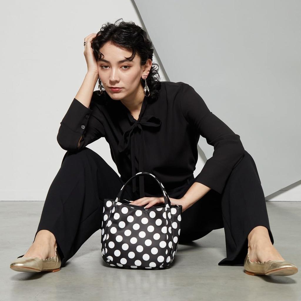 Tragetasche Bonded Tote SS Größe Elfenbein [Isaac] [Polka Dots] 2-Wege (33)