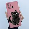 New Hot For Tecno Spark 6 Go / Spark 6 Air Case Lovely Cartoon Cat Liquid Silicone Soft TPU Shockproof Back Cover Ultrathin Capa