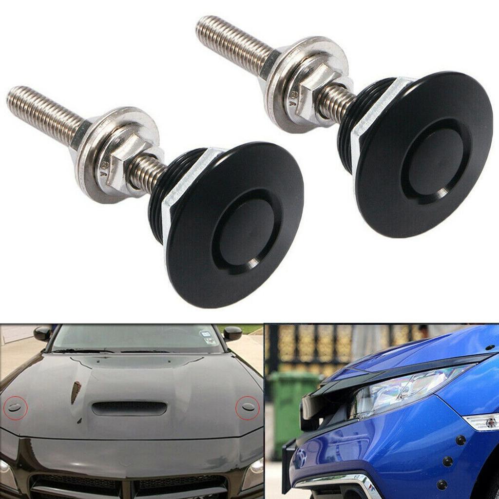 2x Universal Car Push Button Bonnet-Hood Pin Lock-Clip Universal Car Quick Release for Latch Hoods Exterior-Part Accesso