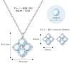 Moonstone Necklace and Earrings for Clover Silver Hypoallergenic June Popular Birthday Gift for Women [FH.bird] Women, "Lucky Charm" 925, Necklace,