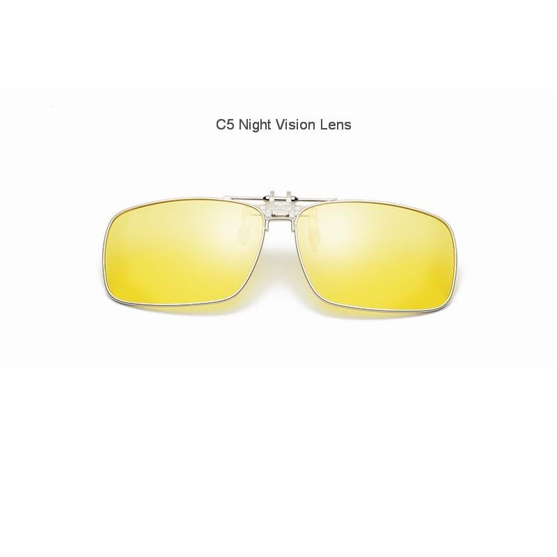 

MYT_0303 Polarized Sunglasses Lens clip on glasses Night Vision Yellow Women Square Sun Glasses with Clips Unisex Clips Other
