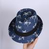 JYL TS DIY Coconut Print Straw Hat Couple Beach Cap Woven Straw