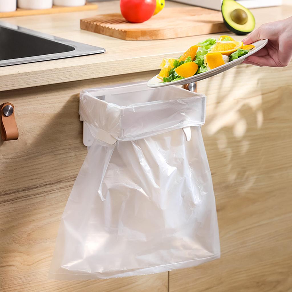 Foldable Trash Can Magnetic Closure Waste Bag Hanger Racks for Kitchen Cabinets Doors and Cupboards