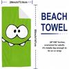 Green Cartoon Face Microfiber Beach Towel Quick Dry Sand Free Oversized Soft Absorbent Bath Towel for Swimming Pool Travel Gym