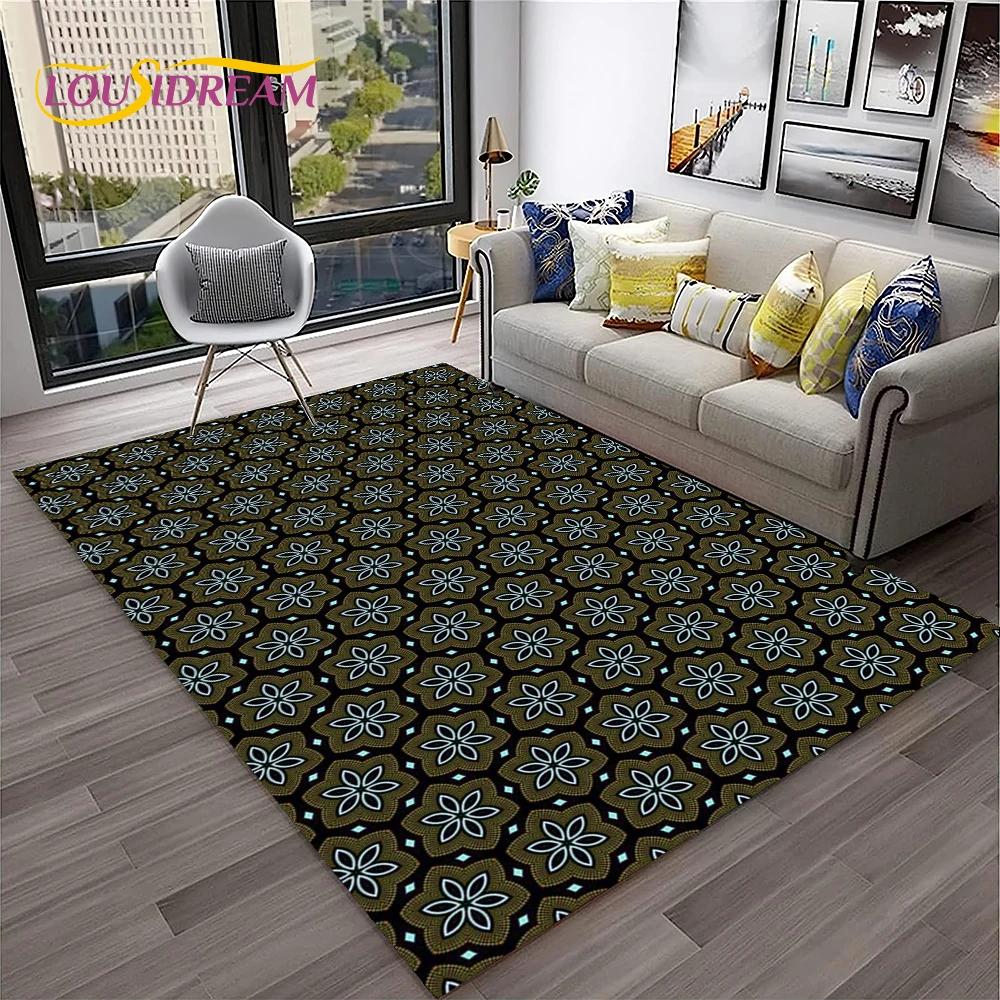 Turkey Bohemian Persian Flower Carpet Rug for Home Living Room Bedroom Sofa Doormat Kitchen Decor,Area Rug Non-slip Floor Mat