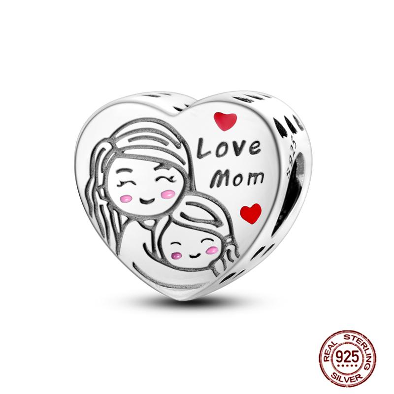 Copper Love Heart-Shaped Family Boy Girl Pet Charms Fit Original Pendant Bracelet Friendshipbeads Diy Jewelry