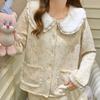Wumida's new autumn and winter interlayer pajamas women's warm air cotton pastoral floral long-sleeved loungewear set