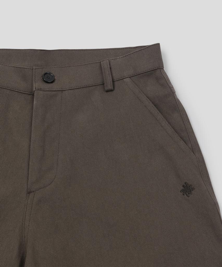 SLOW RECORD HOUSE Double Pintuck Cotton Pants_Brown