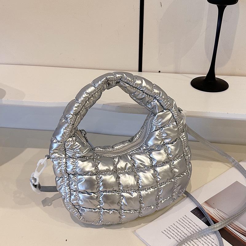 Women's Lightweight Cloud Bubble Crossbody Bag - Luxury Grid, Exquisite Dumpling Design