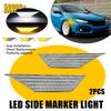 Clear Switchback Sequential Signal LED Side Marker Lights For 16-21 Honda Civic
