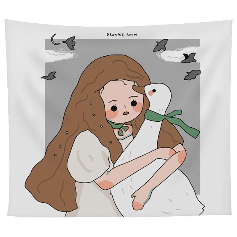 Lovely Cartoon Wall Hanging Tapestry- Hand Washable Skin-friendly Livingroom Decor