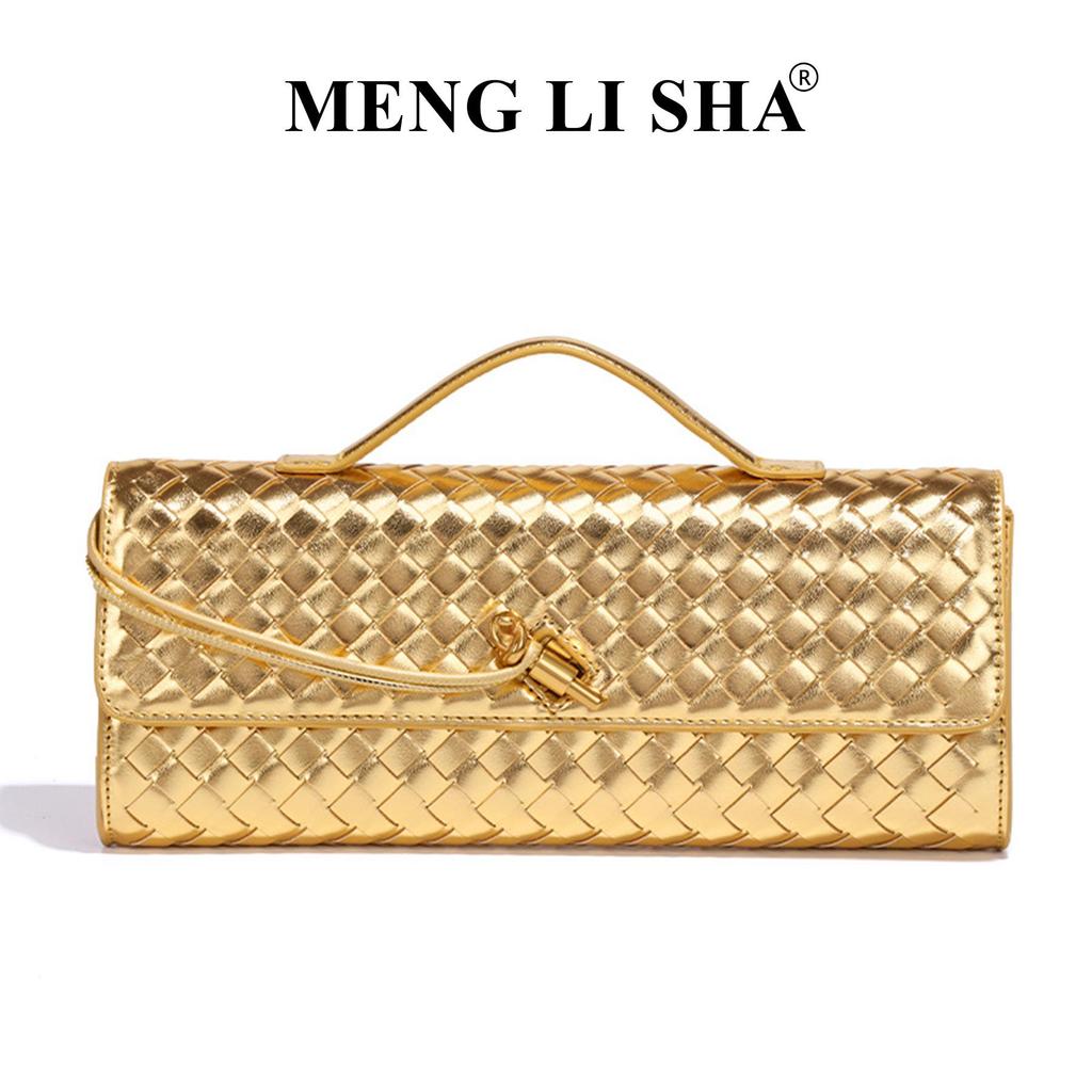 Chinese Style Handmade Woven Accordion Handbag - Crossbody & Shoulder Design for Evening or Casual Use